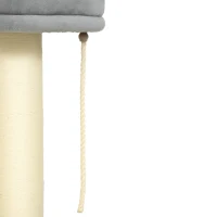 PawHut Krabpaal met kattenbed, 1 ligplek, incl. kattenspeeltje, 55 x 55 x 83 cm, grijs(m-12)