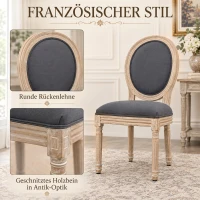 HOMCOM set van 2 eetkamerstoelen 49 cm x 56 cm x 96 cm(m-4)