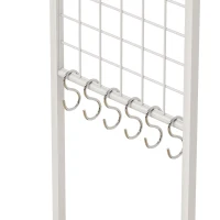 HOMCOM Perchero 4 en 1, Mueble de Entrada con 7 Cajones Plegables de Tela, 14 Ganchos y Panel Rejilla, Roble(m-8)