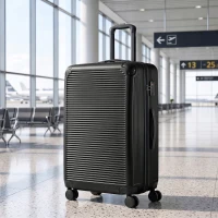 HOMCOM Valiză Rigidă Medie 71 L, Bagaj Extensibil cu 4 Roți, Geantă Umed/Uscat, 43 x 28 x 66 cm, Negru(m-2)