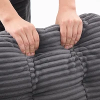 2-in-1 Cordsofa mit verstellbarer Funktion, 2 Getränkehaltern, hohe Rückenlehne und extra tiefe Sitzfläche, 165L x 97B x 61H cm,Dunkelgrau(m-11)