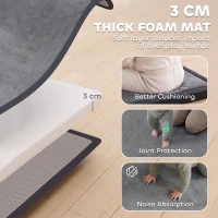 AIYAPLAY Baby Play Mat, 3CM Thick Foam Playmat Rug, Soft Flannel, Non-Slip, Water Resistant, Easy Care, 127 x 127 cm, Dark Grey(m-4)