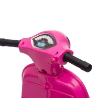 AIYAPLAY Moto Eléctrica para Niños Licencia Mini Vespa GTS 2 Ruedas Auxiliares Batería de Litio Faro Bocina Respaldo Rosa(m-14)