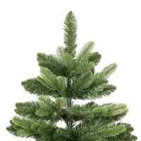 HOMCOM Kunstkerstboom 150 cm, edelspar, vol model met scharniertakken, 525 takpunten, inklapbare houten standaard, groen(m-10)