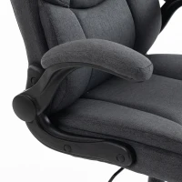 HOMCOM Office Chair, Executive Desk Chair with Flip-up Armrest, Thick Padding, 360 Degree Swivel, Dark Grey(m-12)