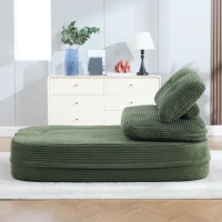 2-in-1 Cordsofa mit verstellbarer Funktion, 2 Getränkehaltern, hohe Rückenlehne und extra tiefe Sitzfläche, 165L x 97B x 61H cm, Smaragdgrün(m-6)