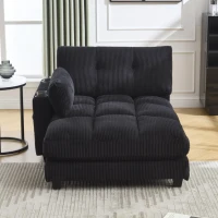 Palm-Sessel mit austauschbaren linken und rechten Armlehnen, drei Becherhaltern und einer Seitentasche, USB-Anschlüssen an den Seitenlehnen, 140L x 112B x 81H,Schwarz(m-4)