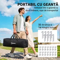 Outsunny Cort de Camping pentru 4-5 Persoane cu 2 Camere(m-7)