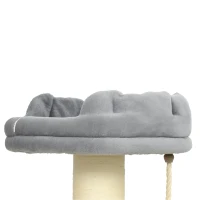 PawHut Krabpaal met kattenbed, 1 ligplek, incl. kattenspeeltje, 55 x 55 x 83 cm, grijs(m-11)