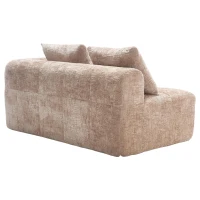 Bequemes Doppelsofa mit Kissen, Seitentaschen für Fernbedienung und Handy, 158X90X60 cm, Khaki(m-8)