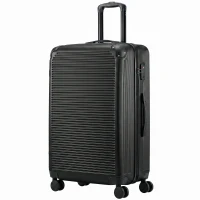 HOMCOM Valigia Rigida Grande 116L Espandibile con 4 Ruote e Lucchetto TSA, 50x33x77 cm, Nero(m-1)