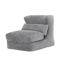 Knochenloser Sofa-Kombinationssitz, umwandelbar von einem einzelnen Sessel in einen Sessel, geeignet für Wohnzimmer und Schlafzimmer, 90L x 118B x 86H cm, Grau(m-1)