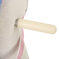AIYAPLAY Caballito Balancín para Bebés Diseño Unicornio con Sonido Caballo Balancín Base de Madera para Niños 1-3 Años Crema(m-12)
