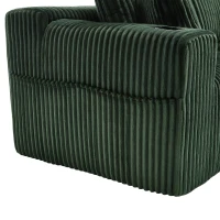 Modulares Sofaset mit Liegestühlen und Doppelbetten, 5 Kissen und 2 Getränkehaltern，257X160X62 cm, Smaragdgrün(m-9)