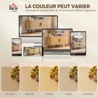 HOMCOM Meuble TV 106 cm, Meuble Télé pour 50 Pouces, 2 Portes Coulissantes à Tambour 4 Compartiments Étagères Réglables, Chêne(m-7)