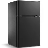 HOMCOM Mini Réfrigérateur Congélateur 90 L, Petit Frigo Compact Silencieux, 2 Portes Réversibles, Thermostat Réglable, Noir(m-1)
