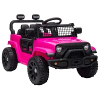 AIYAPLAY 12V Electric Car for Kids with Remote, Dual Motors, Rear Suspension, Soft Start, Music, Lights for 3-8 Years, Pink(m-1)