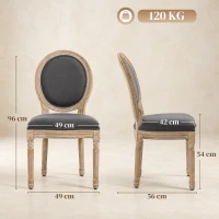 HOMCOM set van 2 eetkamerstoelen 49 cm x 56 cm x 96 cm(m-3)