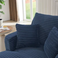 Moderner Cord-Loungesessel, bequemes Schlafsofa/Liegestuhl, geeignet für Wohnzimmer und Büro, 100L x 166B x 72H cm, Blau(m-8)