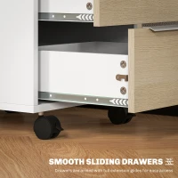 HOMCOM Three-Drawer Locking Filing Cabinet - Oak/White(m-6)
