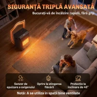 Outsunny Sobă pe Gaz Portabilă 4,2 kW, cu 3 Trepte de Căldură, Neagră(m-6)