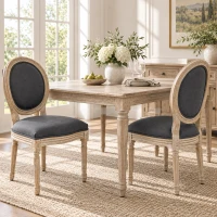 HOMCOM set van 2 eetkamerstoelen 49 cm x 56 cm x 96 cm(m-2)