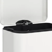 HOMCOM 20 L Kitchen Pedal Bin, Metal Rubbish Bin with Removable Inner Bucket, Soft-Close & Stay-Open Lid, Cream White(m-11)