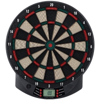 HOMCOM Elektronische Dartscheibe automatische Wertung Dartboard Dart-set mit 6 Darts 30 Dartköpfe 26 Spiele Englische Sprachansagen 185 Trefferoptionen für 8 Spieler Schwarz 44 x 39,5 x 2,2 cm