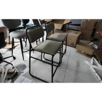 HOMCOM 2er-Set Barhocker, Samt-Barhocker, Gepolsterte Sitzfläche 67H cm, Rückenlehne und Fußstütze, Grün(m-1)