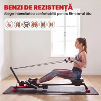 SPORTNOW Aparat de Vâslit Pliabil Profesional cu Benzi de Rezistență, 120 kg, Roșu și Negru(m-5)
