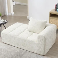 Modernes L-förmiges Wildledersofa, 3 Kissen, fernbedienbare Seitentaschen, 250L x 158B x 60H,Beige(m-7)