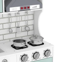 AIYAPLAY Cozinha de Madeira com Luzes e Sons, Exaustor, Dispensador de Água, Máquina de Café, Frigorífico e Forno(m-16)