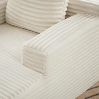 Knochenloses Cordsofa, bequemes Schlafsofa / unzusammengebauter Liegestuhl, Liegestuhl für Wohnzimmer und Büro, 81L x 117B x 50H cm, Beige(m-8)