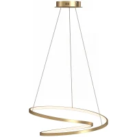 HOMCOM Suspension Luminaire avec 2 Anneaux, Lustre Suspendu LED à 3 Températures de Couleur, Hauteur Réglable, Doré(m-17)