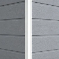 Outsunny 6x4.5ft Garden Storage Shed, Lockable Shed for Small Terraced Gardens with Double Doors, Window, Vent and Plastic Roof, Low Maintenance, Grey(m-15)