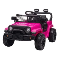 AIYAPLAY 12V Electric Car for Kids with Remote, Dual Motors, Rear Suspension, Soft Start, Music, Lights for 3-8 Years, Pink(m-15)