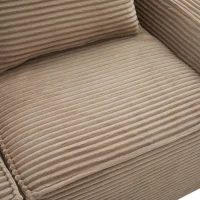 Modulares Doppelsitz-Cordsofa mit Becherhaltern und Seitentaschen, Federkern und hochdichtem Schaumstoff, 188L x 90B x 75H cm, Khaki(m-10)
