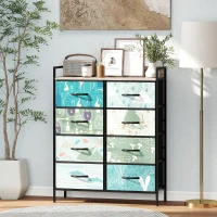 HOMCOM 8-Drawer Chest of Drawers - Blue(m-10)