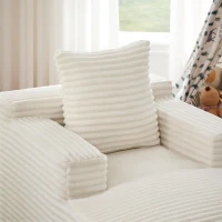 Knochenloses Cordsofa, bequemes Schlafsofa / unzusammengebauter Liegestuhl, Liegestuhl für Wohnzimmer und Büro, 81L x 117B x 50H cm, Beige(m-7)