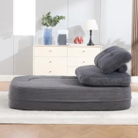 2-in-1 Cordsofa mit verstellbarer Funktion, 2 Getränkehaltern, hohe Rückenlehne und extra tiefe Sitzfläche, 165L x 97B x 61H cm,Dunkelgrau(m-7)
