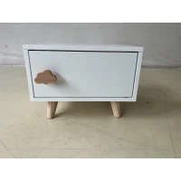 AIYAPLAY Kinder-Nachttisch aus Holz mit Staufach, Beistelltisch für Schlaf- und Wohnzimmer, Weiß(m-10)