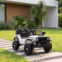 AIYAPLAY Voiture Électrique Enfants 12V, Télécommande, Batterie Lithium, Démarrage Progressif, Suspension 4 Roues, Blanc(m-2)