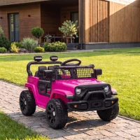 AIYAPLAY Voiture Électrique Enfants 12V, Buggy Électrique Enfants, 2-4 km/h, 2 Moteurs, Télécommande, Batterie Lithium, Rose(m-2)