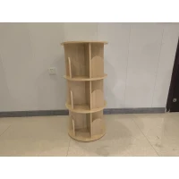 AIYAPLAY Bibliothèque Enfant Rotative 3 Niveaux, Meuble de Rangement Enfant en Bois pour Chambre, Salle de Jeu, Bois Naturel(m-17)