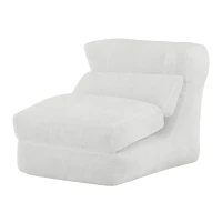 Knochenloser Sofa-Kombinationssitz, umwandelbar von einem einzelnen Sessel in einen Sessel, geeignet für Wohnzimmer und Schlafzimmer, 90L x 118B x 86H cm,Weiß(m-1)