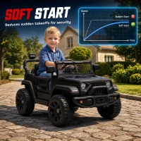 AIYAPLAY 12V Electric Car for Kids with Remote, Dual Motors, Rear Suspension, Soft Start, Music, Lights for 3-8 Years, Black(m-7)