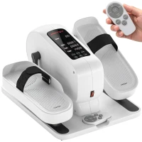 SPORTNOW Vélo Elliptique de Bureau pour Maison 12 Vitesses, Écran LED, Antidérapante, Silencieux et Portable, 45x42x26cm, Blanc(m-11)