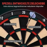 HOMCOM Elektronische Dartscheibe automatische Wertung Dartboard Dart-set mit 6 Darts 30 Dartköpfe 26 Spiele Englische Sprachansagen 185 Trefferoptionen für 8 Spieler Schwarz 44 x 39,5 x 2,2 cm(m-7)