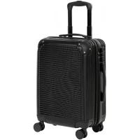 HOMCOM Valigia Rigida Piccola 48L Espandibile con 4 Ruote e Scomparto per Laptop, 56x36x24 cm, Nero(m-1)