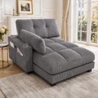 Palm-Sessel mit austauschbaren linken und rechten Armlehnen, drei Becherhaltern und einer Seitentasche, USB-Anschlüssen an den Seitenlehnen, 140L x 112B x 81H, Grau(m-2)